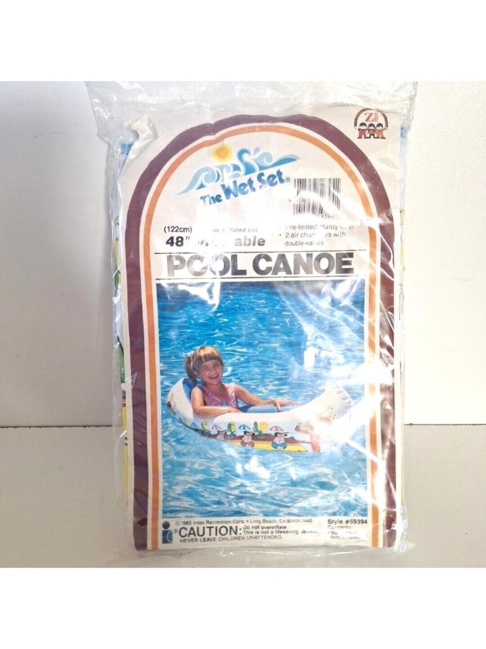 Wet Set Inflatable Vinyl Pool Canoe 48" 1985 Vintage 59394 Ride OnToys R Us - Picture 4 of 8
